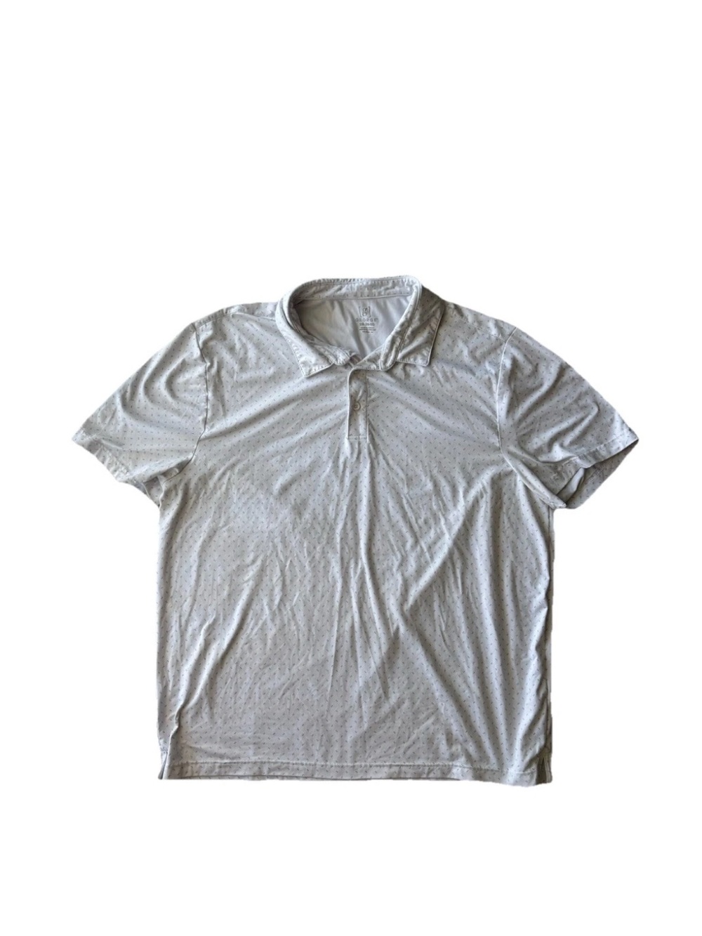 George Men's Light Gray Polo with Micro Dot Pattern